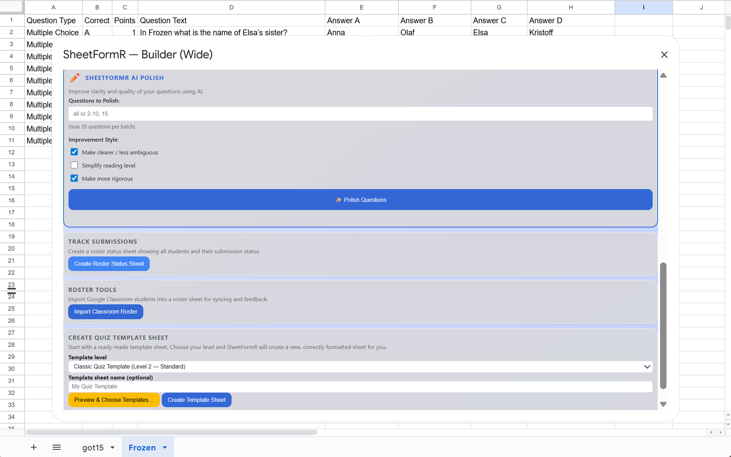 Import Google Classroom Roster modal dialog